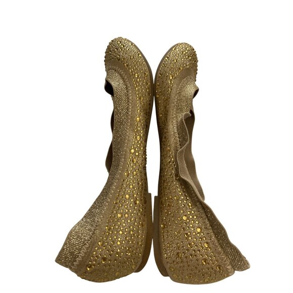 Mossimo women's Size 6.5 Gold Rhinestone Ballet Flats shoes - Picture 6 of 9